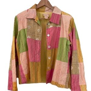 Vintage April Cornell Embroidered Patchwork Jacket Cottagecore